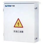 HJATIS HJ-DCB 1500V DC PV combiner box, providing premium surge defense and IP65 protection for large-scale solar array monitoring