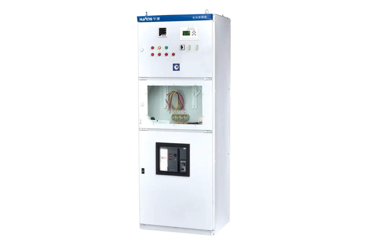 HJATIS HJ-GTC 400V AC PV grid-tie cabinet, ensuring grid compliance and anti-islanding protection for reliable solar power integration