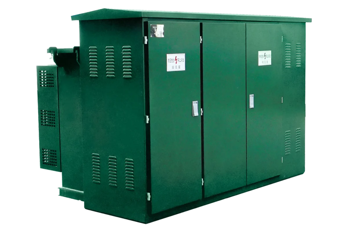 HJATIS HJ-PMS 34.5kV 4000kVA pad-mounted substation, featuring tamper-proof and dead-front safety designs for highly integrated commercial distribution networks