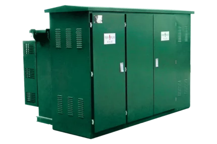 HJATIS HJ-PMS 34.5kV 4000kVA pad-mounted substation, featuring tamper-proof and dead-front safety designs for highly integrated commercial distribution networks