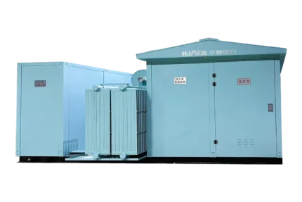HJATIS HJ-CSS-R 40.5kV 6300kVA renewable energy step-up substation, featuring heavy-duty cooling and wide voltage tolerance for direct solar and wind power grid connection