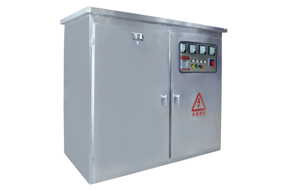 HJATIS HJ-IPC 400kVA integrated pole cabinet, combining distribution metering and compensation for space-saving 3-in-1 pole-mounted rural grid management