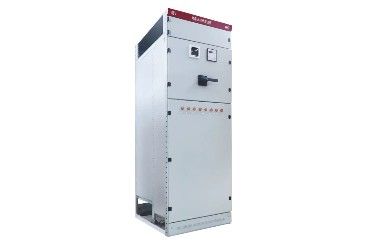 HJATIS HJ-PFC 400V 600kvar automatic capacitor bank with detuned reactors, designed to improve power factor and stabilize voltage in commercial distribution