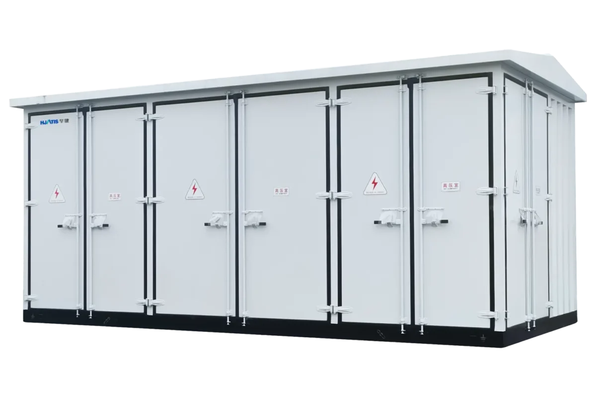 HJATIS HJ-EHouse 40.5kV prefabricated modular substation, offering plug-and-play installation and short lead times for harsh environment power projects